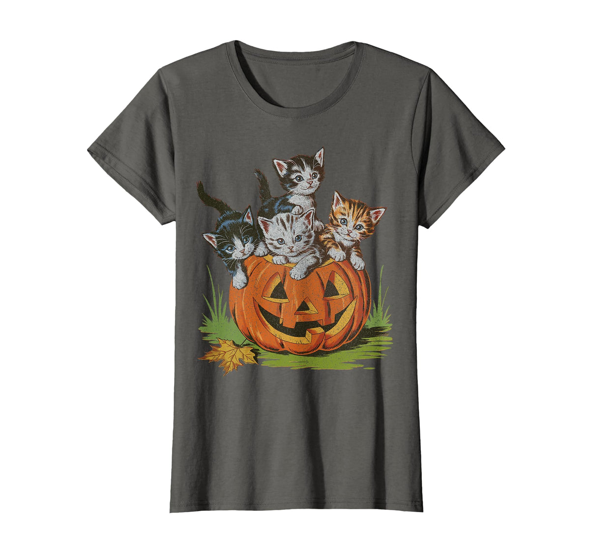 Halloween Vintage 90s Cat Pumpkin Spooky Season Men Women T-Shirt