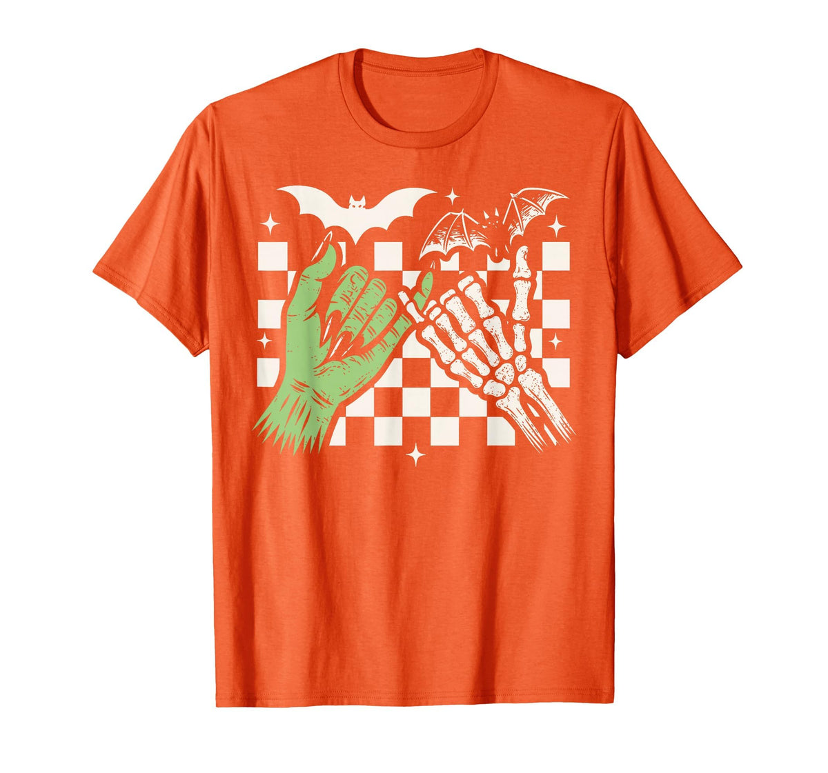 Spooky Season Halloween Vibes Pinky Promise Skeleton Bat T-Shirt