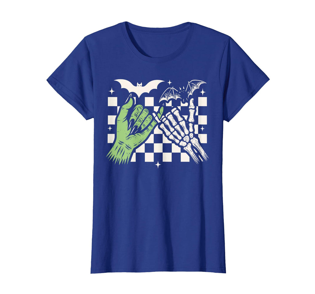 Spooky Season Halloween Vibes Pinky Promise Skeleton Bat T-Shirt