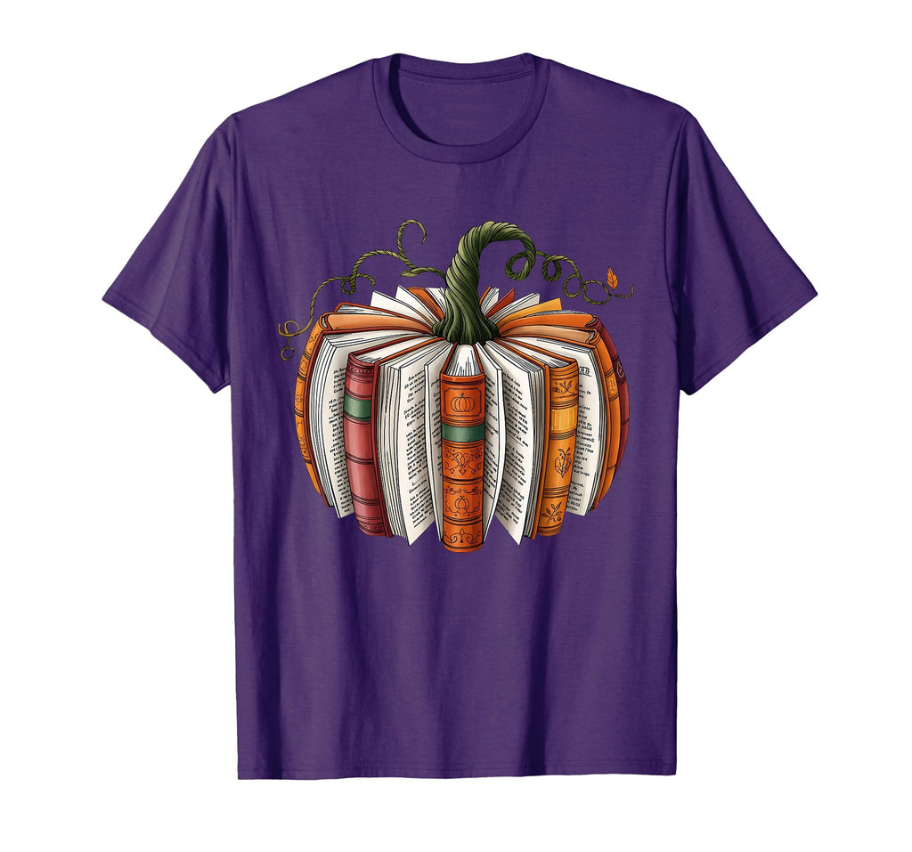 Retro Funny Fall Book Pumpkin Witch Bookworms Librarians T-Shirt