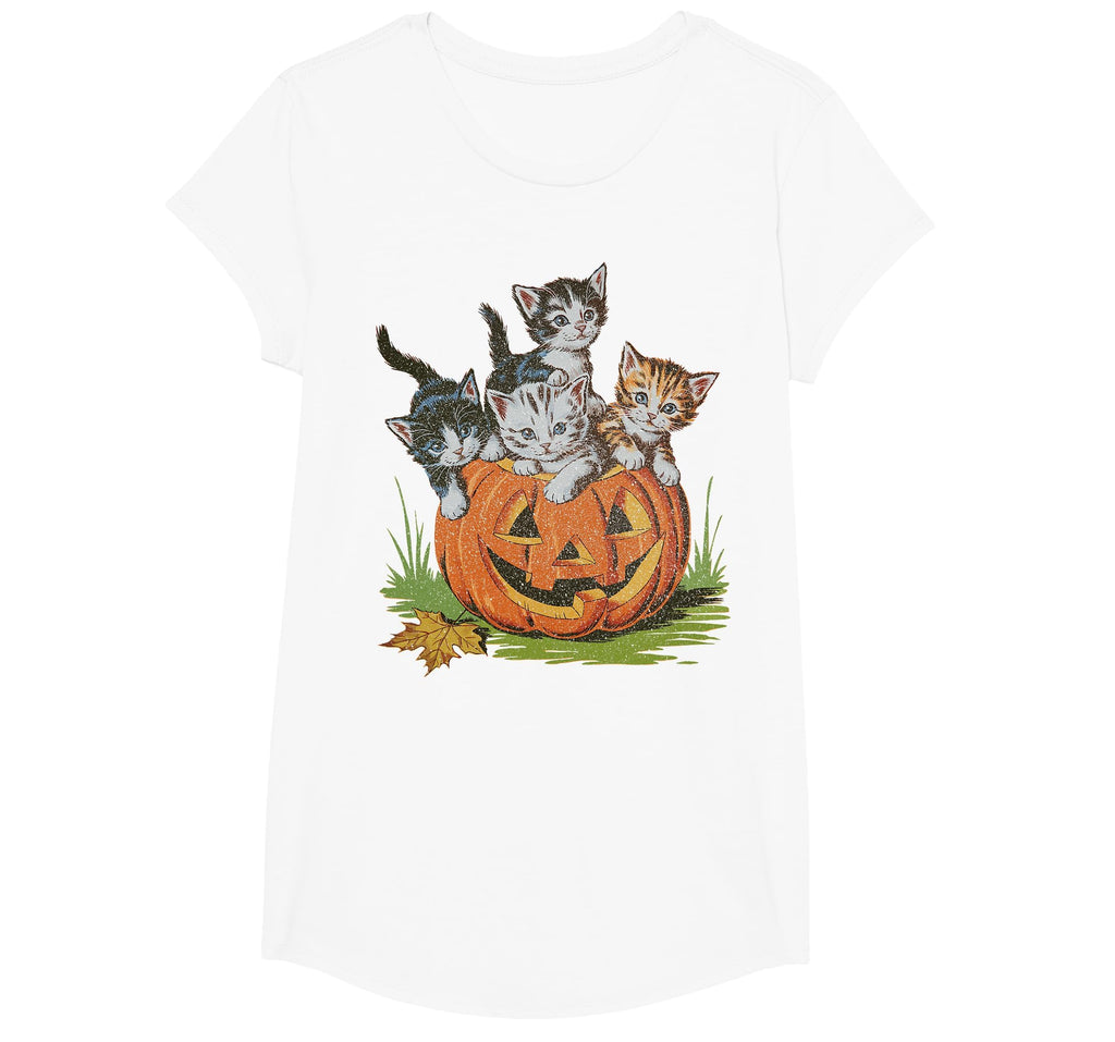 Halloween Vintage 90s Cat Pumpkin Spooky Season Men Women T-Shirt