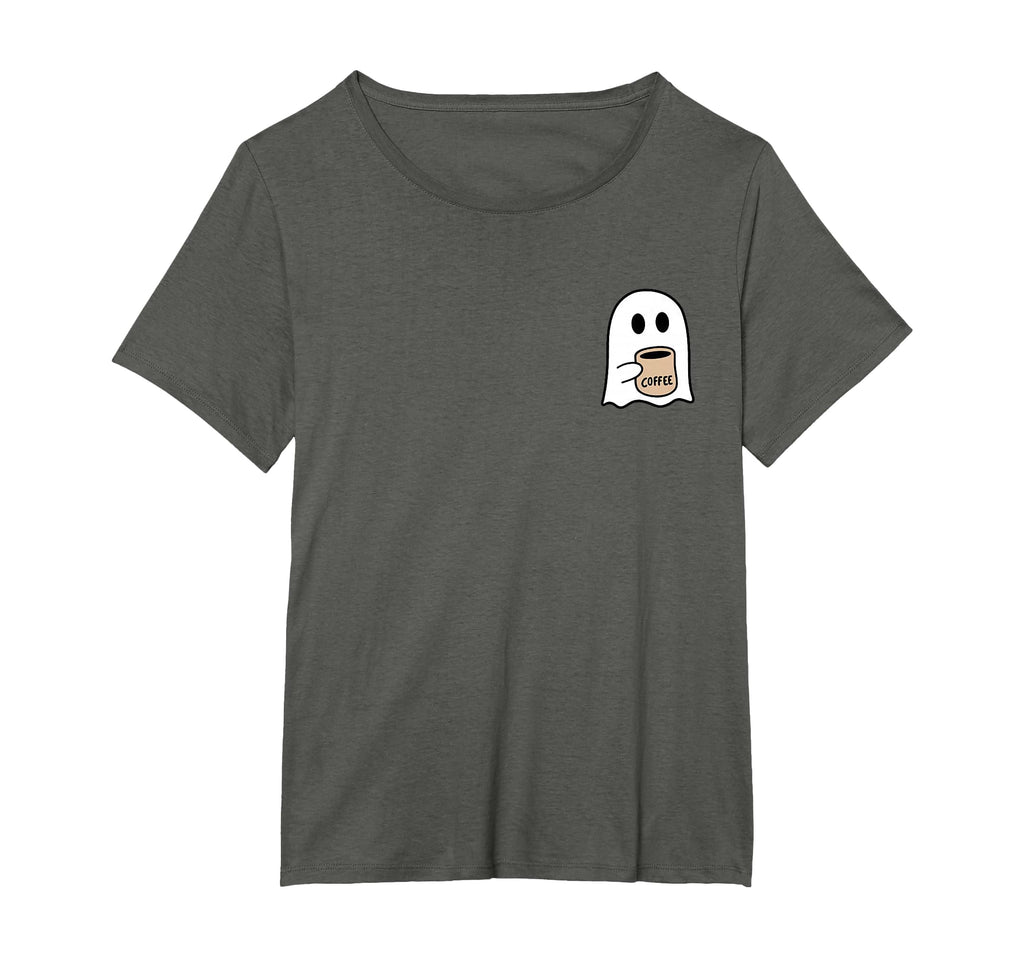 Ghost Drinking Coffee Funny Halloween Costume Coffee Lover T-Shirt