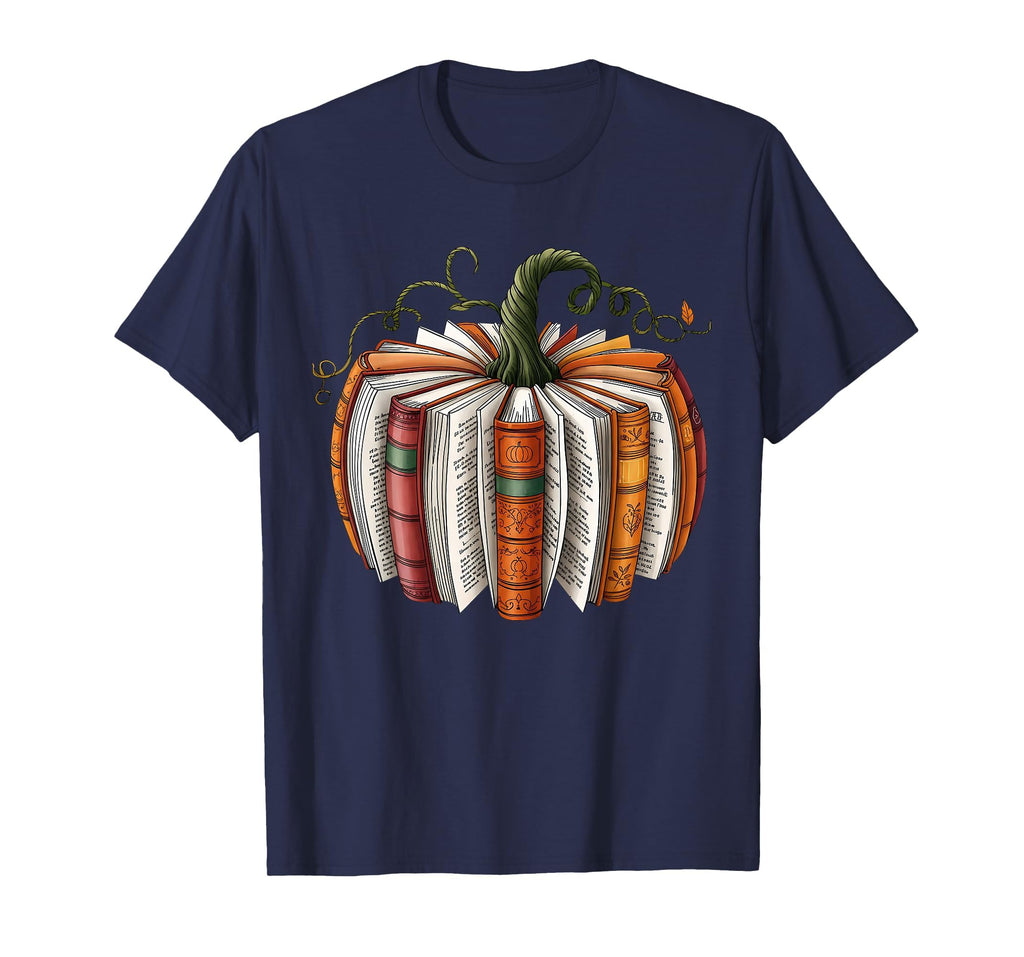 Retro Funny Fall Book Pumpkin Witch Bookworms Librarians T-Shirt