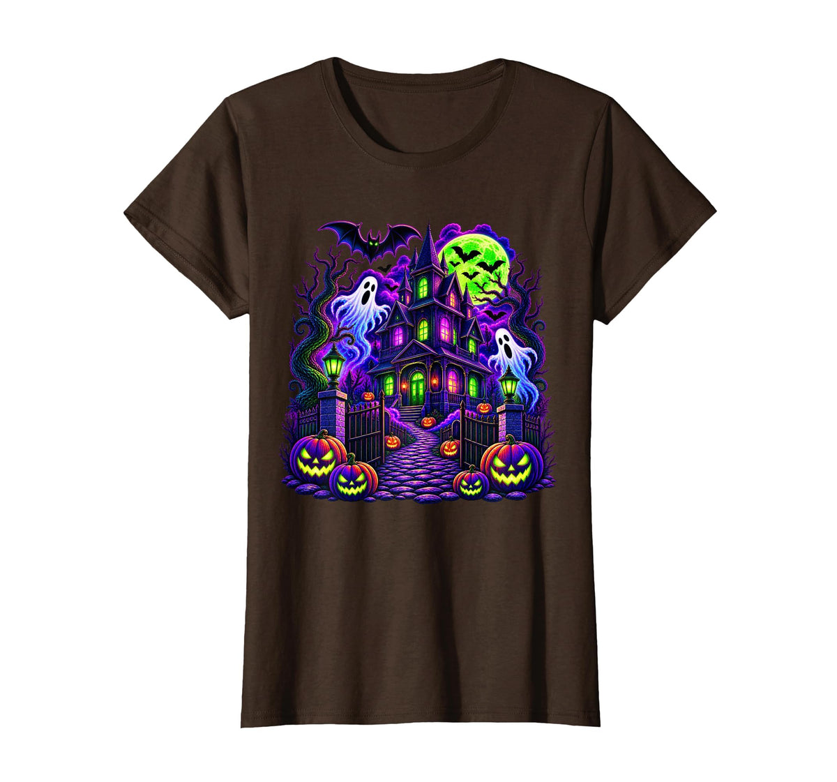 Vintage Halloween Spooky Scene Pumpkin Scary Costume Graphic T-Shirt