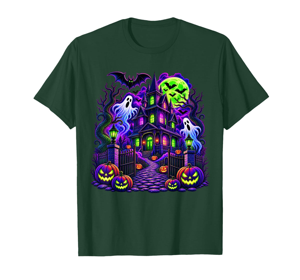 Vintage Halloween Spooky Scene Pumpkin Scary Costume Graphic T-Shirt