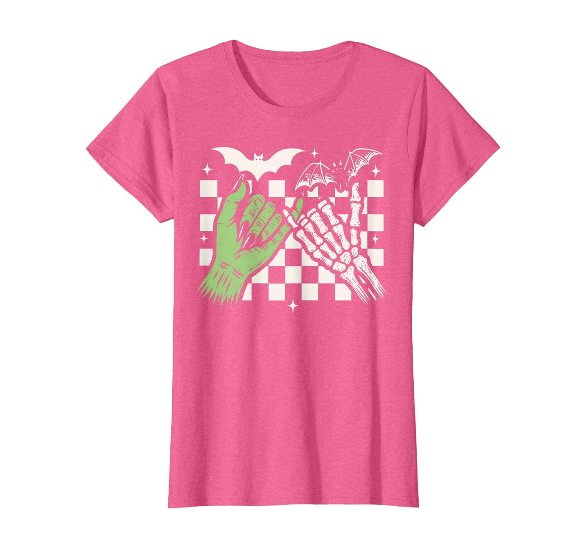 Spooky Season Halloween Vibes Pinky Promise Skeleton Bat T-Shirt