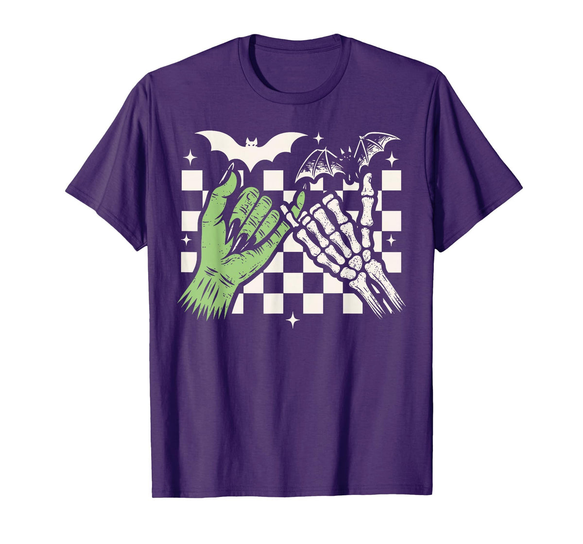 Spooky Season Halloween Vibes Pinky Promise Skeleton Bat T-Shirt