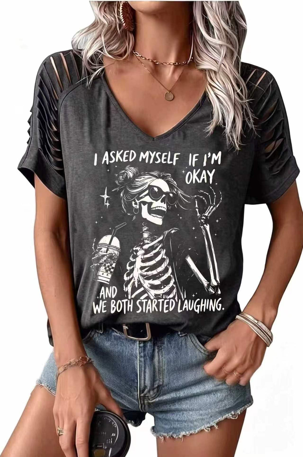 Womens Fall Halloween Thanksgiving V Neck Shirt Vintage Short Sleeve Western Shirts Cut Out Cold Shoulder T Shirts