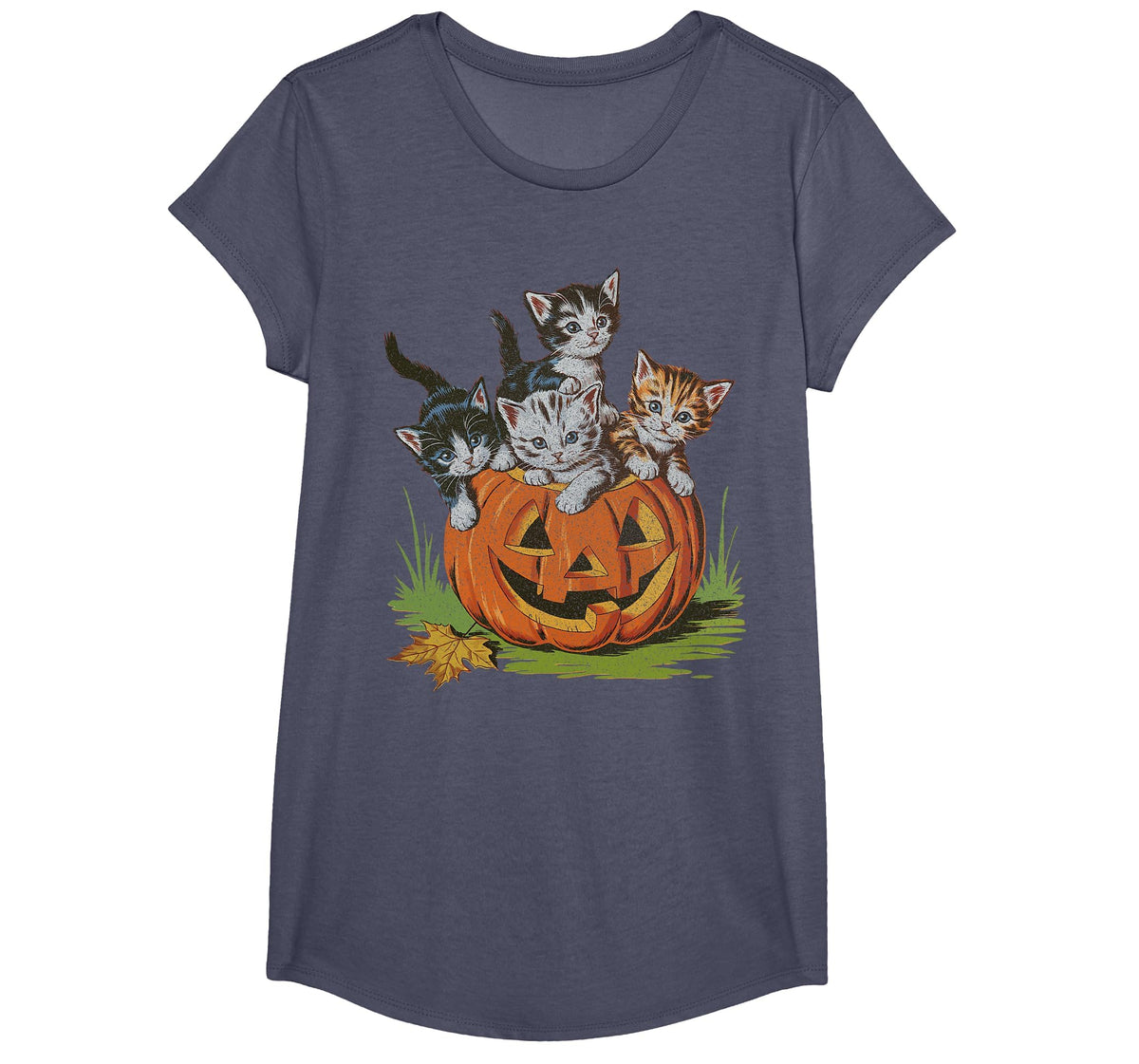 Halloween Vintage 90s Cat Pumpkin Spooky Season Men Women T-Shirt