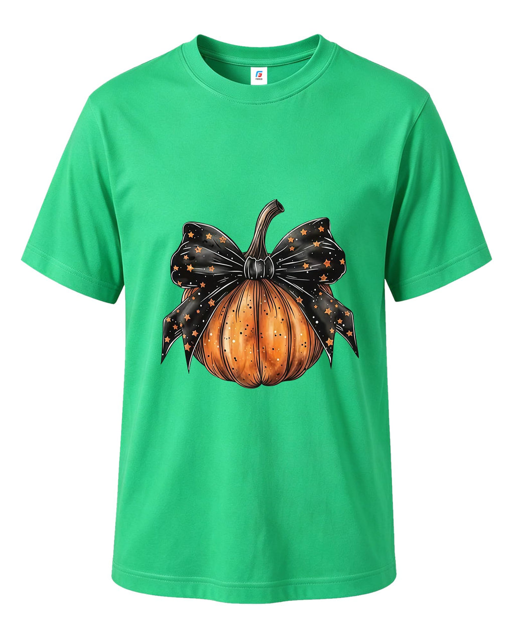 Halloween Pumpkin Bow T-Shirt Unique Graphic Tee for Women Holiday Wear