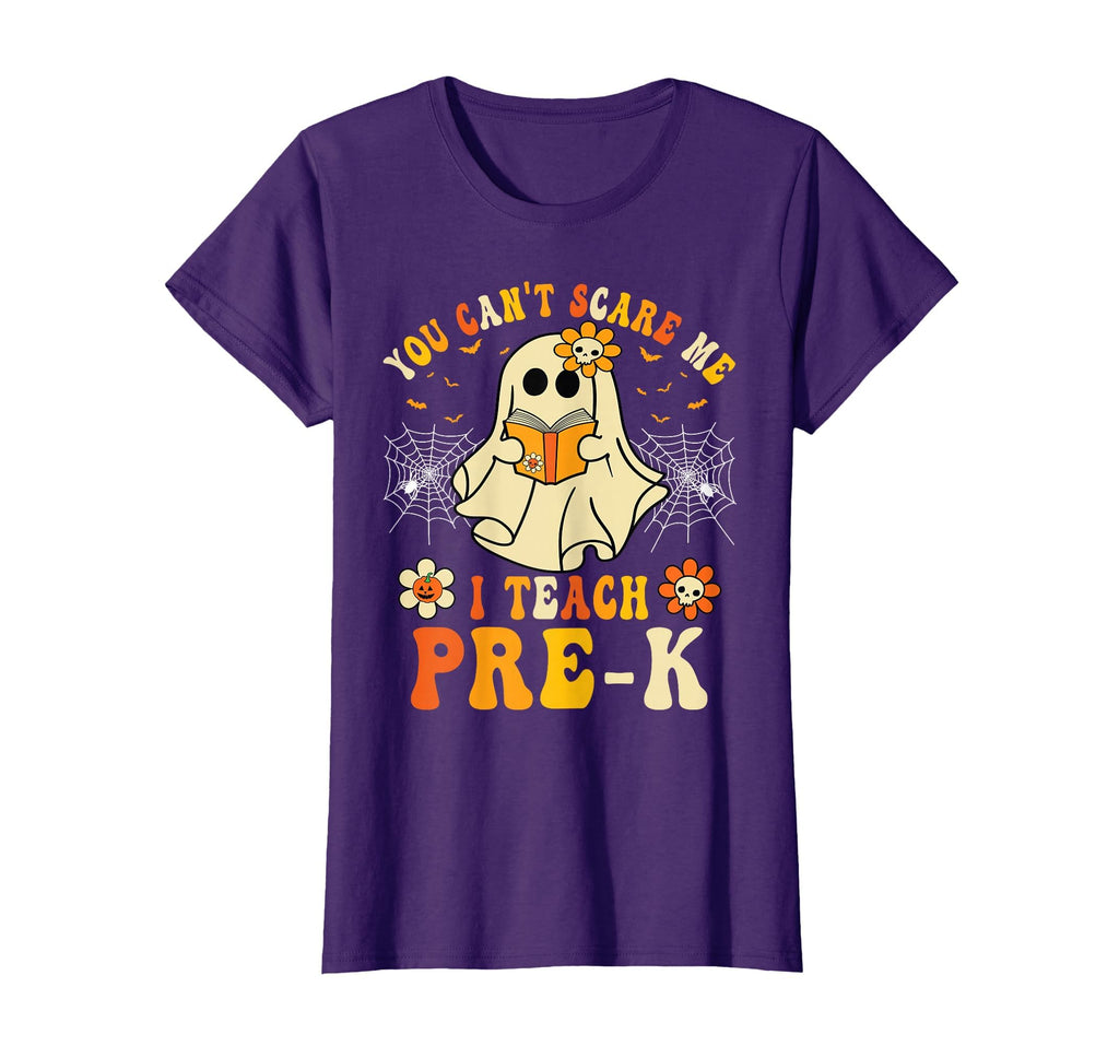 You Can't Scare Me I Teach Pre-K Halloween Teacher Ghost T-Shirt