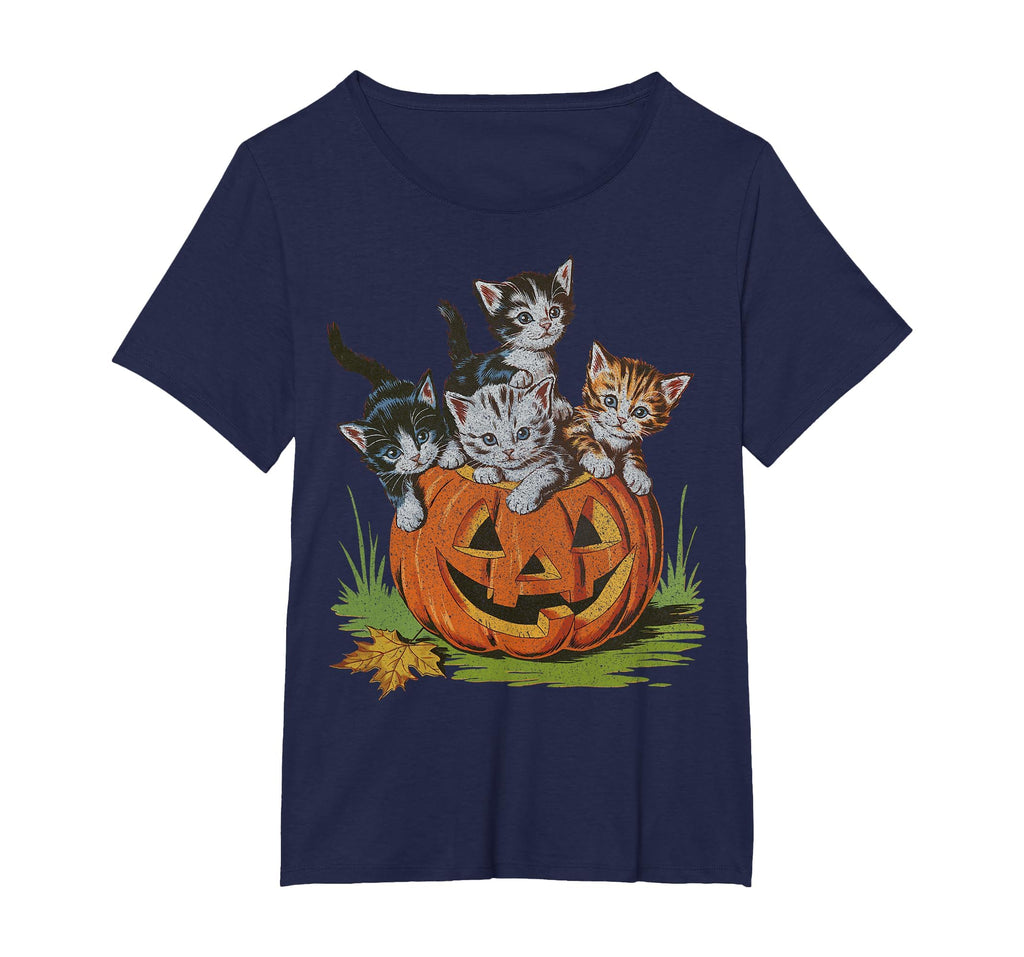 Halloween Vintage 90s Cat Pumpkin Spooky Season Men Women T-Shirt
