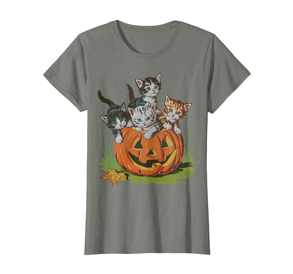 Halloween Vintage 90s Cat Pumpkin Spooky Season Men Women T-Shirt