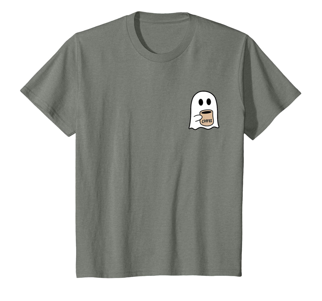 Ghost Drinking Coffee Funny Halloween Costume Coffee Lover T-Shirt