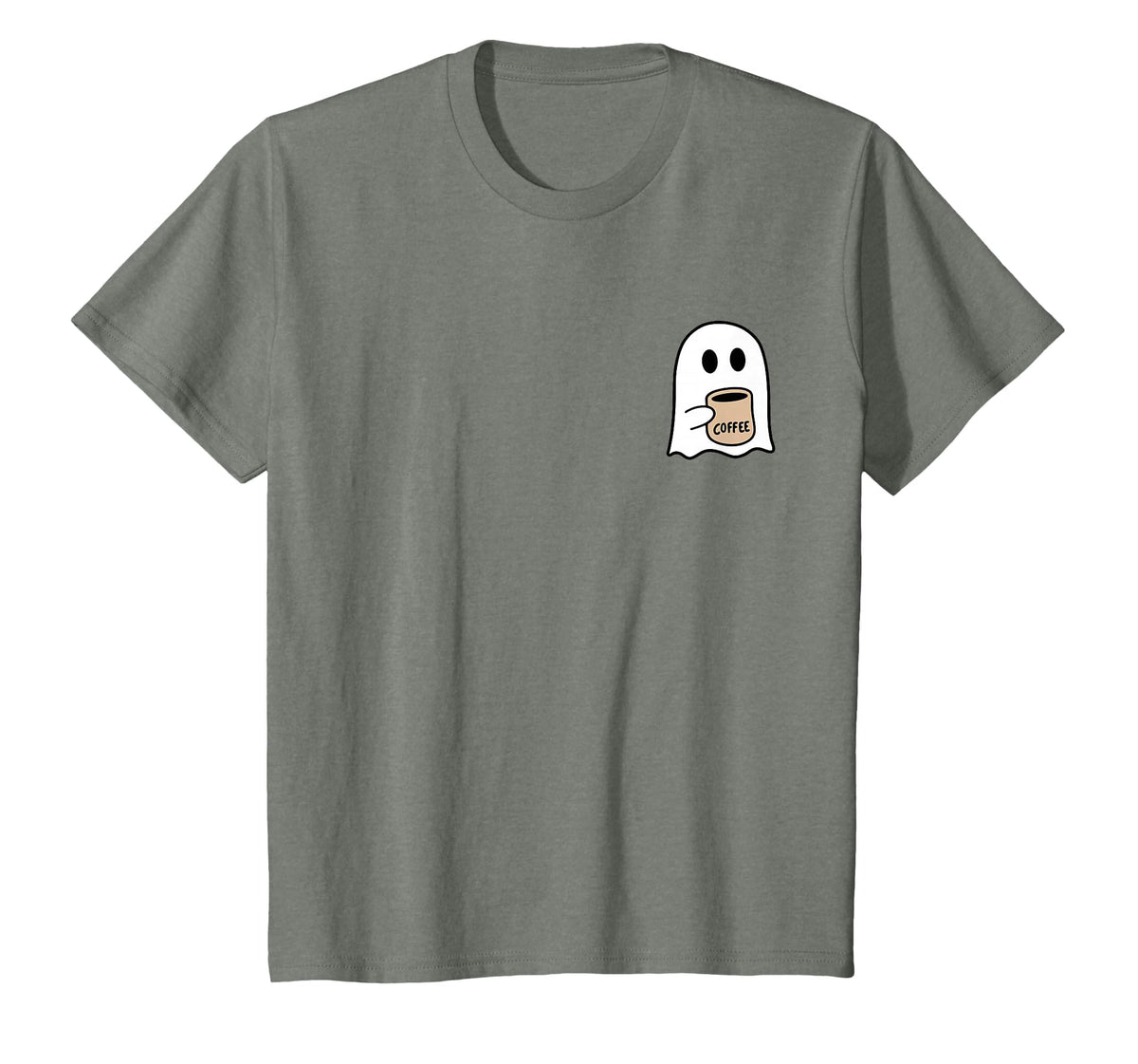 Ghost Drinking Coffee Funny Halloween Costume Coffee Lover T-Shirt