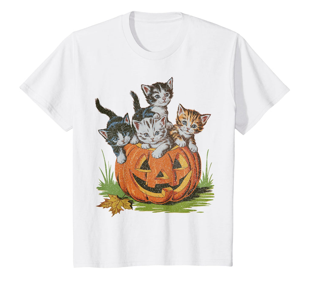 Halloween Vintage 90s Cat Pumpkin Spooky Season Men Women T-Shirt