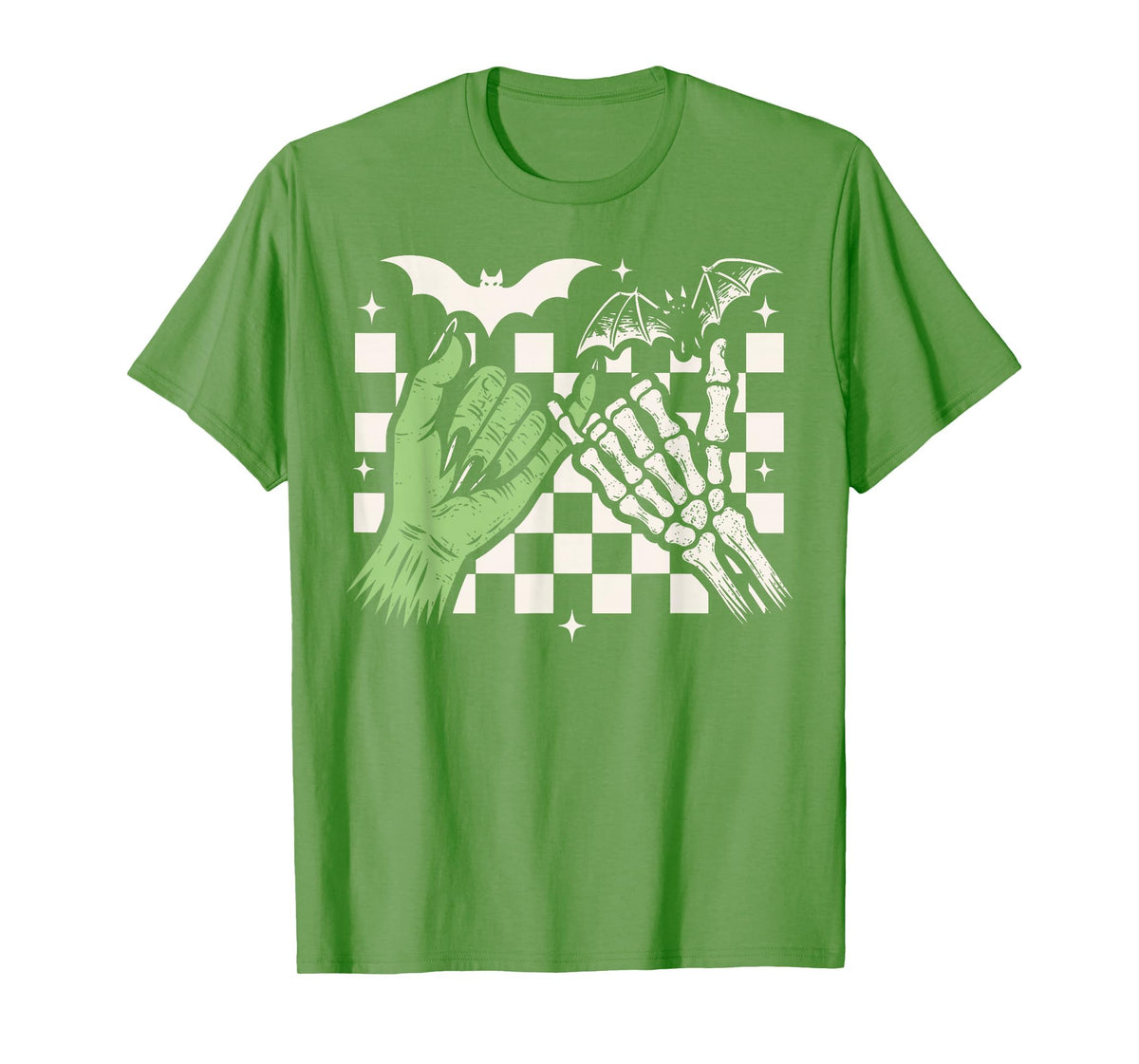 Spooky Season Halloween Vibes Pinky Promise Skeleton Bat T-Shirt