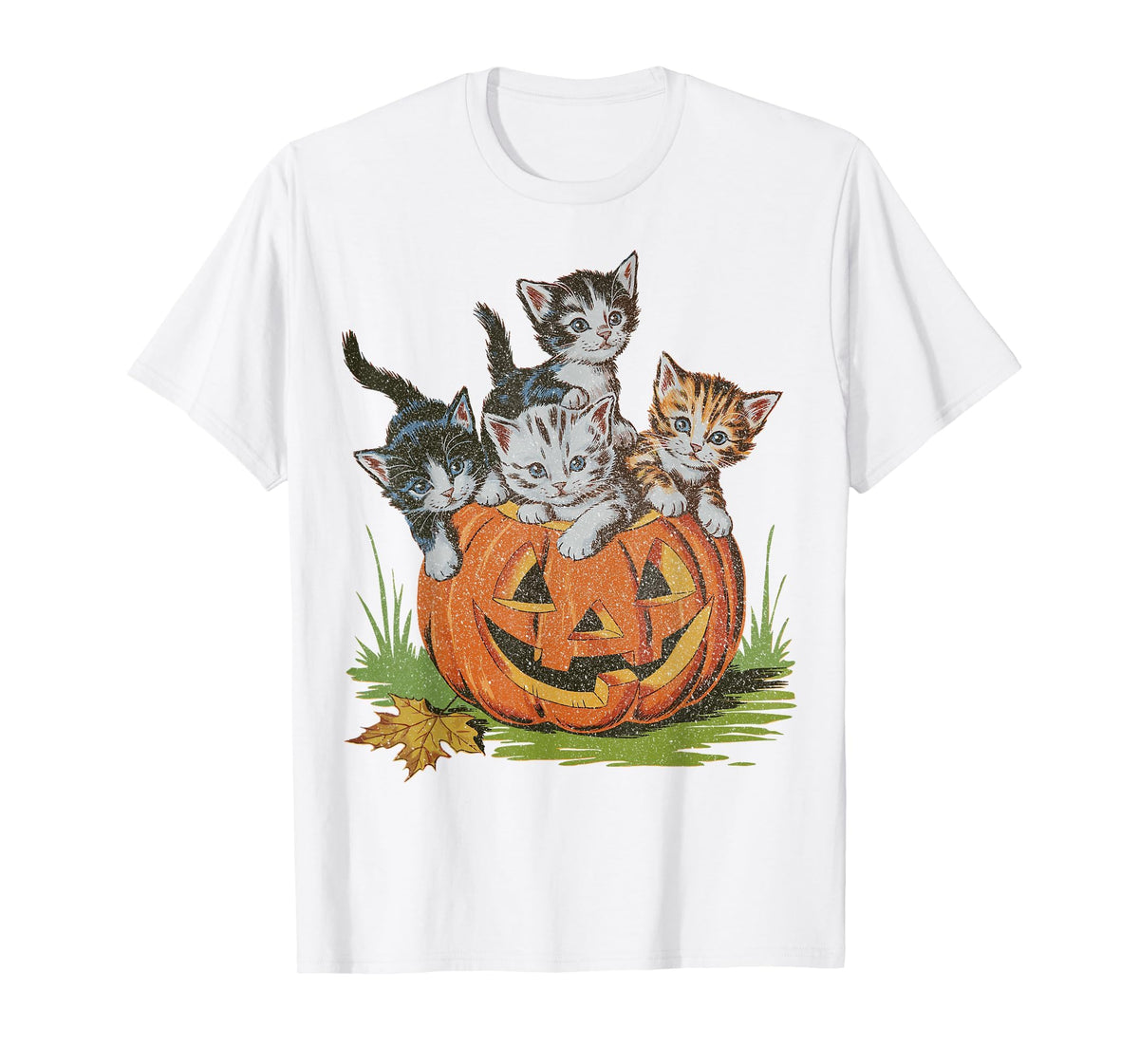 Halloween Vintage 90s Cat Pumpkin Spooky Season Men Women T-Shirt