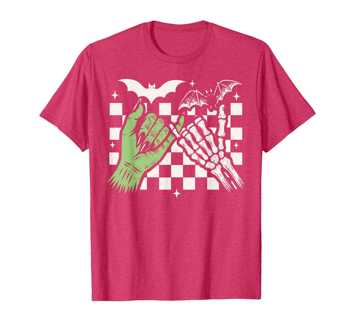 Spooky Season Halloween Vibes Pinky Promise Skeleton Bat T-Shirt