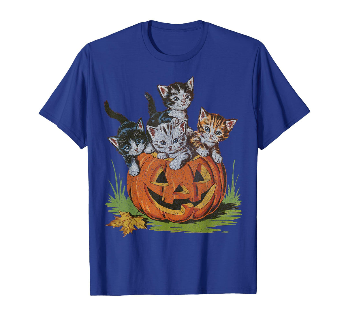 Halloween Vintage 90s Cat Pumpkin Spooky Season Men Women T-Shirt