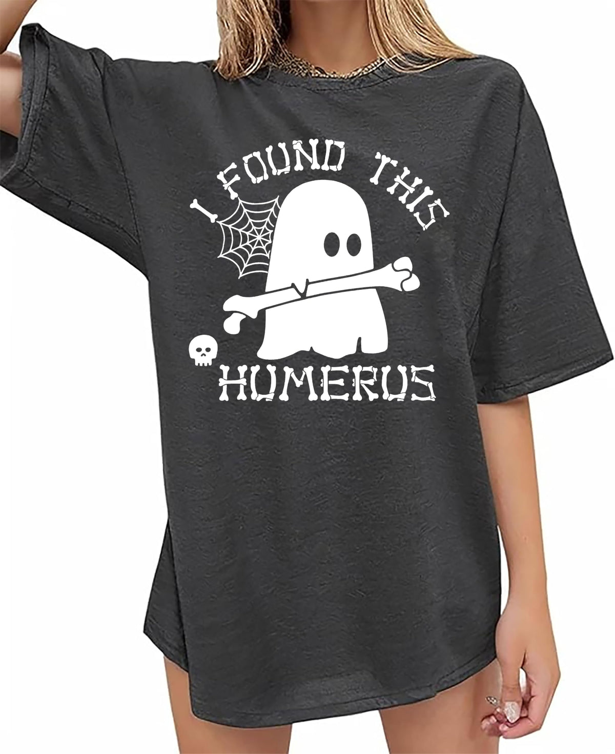 Halloween Oversized Shirts Women Vintage Spooky Season Ghost Tshirt Halloween Pumpkin Fall Short Sleeve Tee Top
