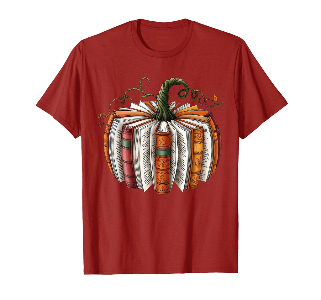 Retro Funny Fall Book Pumpkin Witch Bookworms Librarians T-Shirt