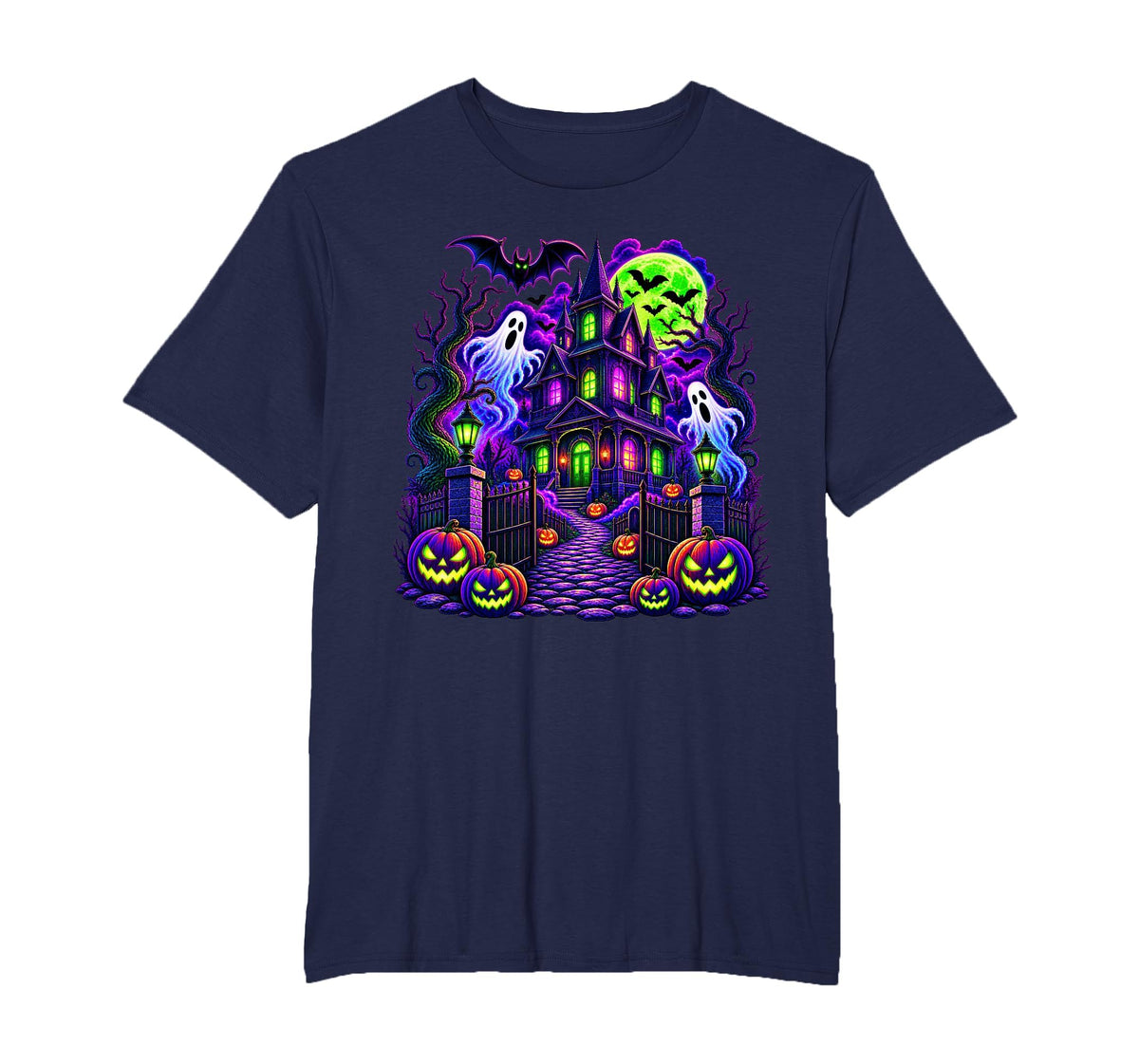Vintage Halloween Spooky Scene Pumpkin Scary Costume Graphic T-Shirt