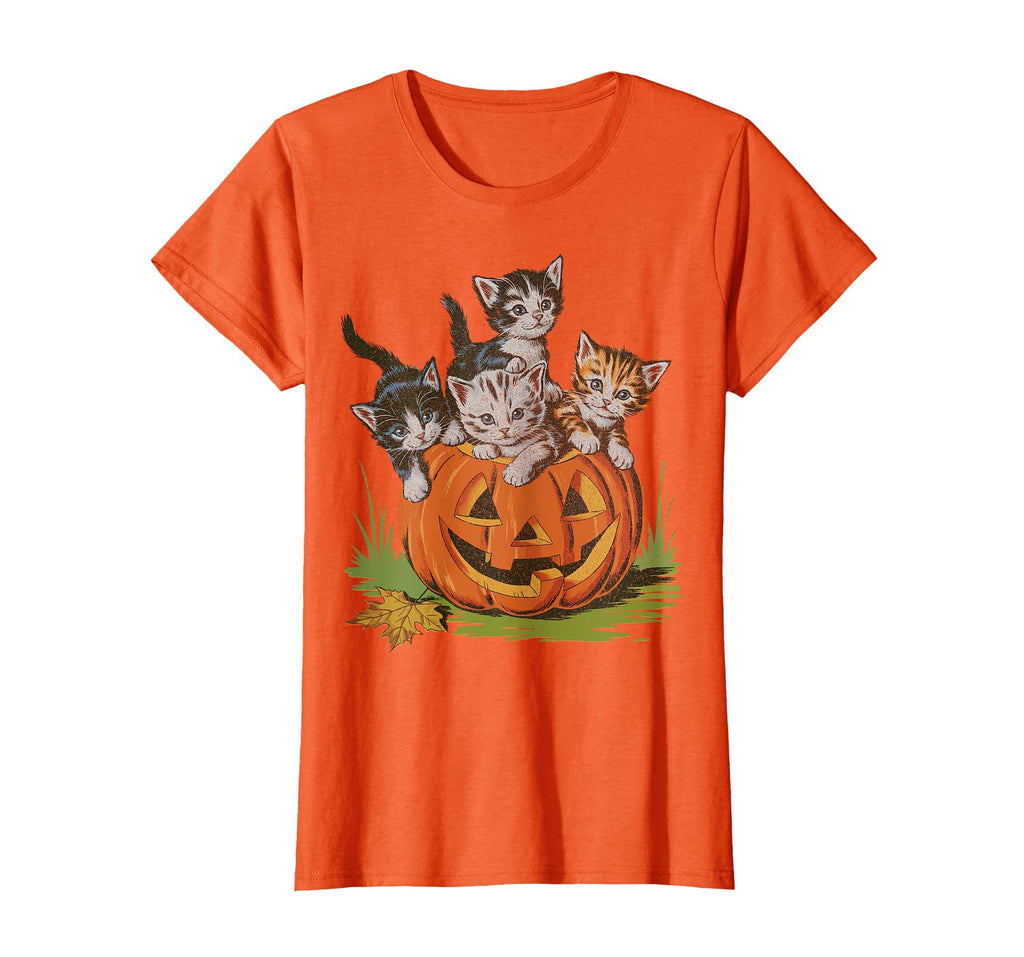 Halloween Vintage 90s Cat Pumpkin Spooky Season Men Women T-Shirt