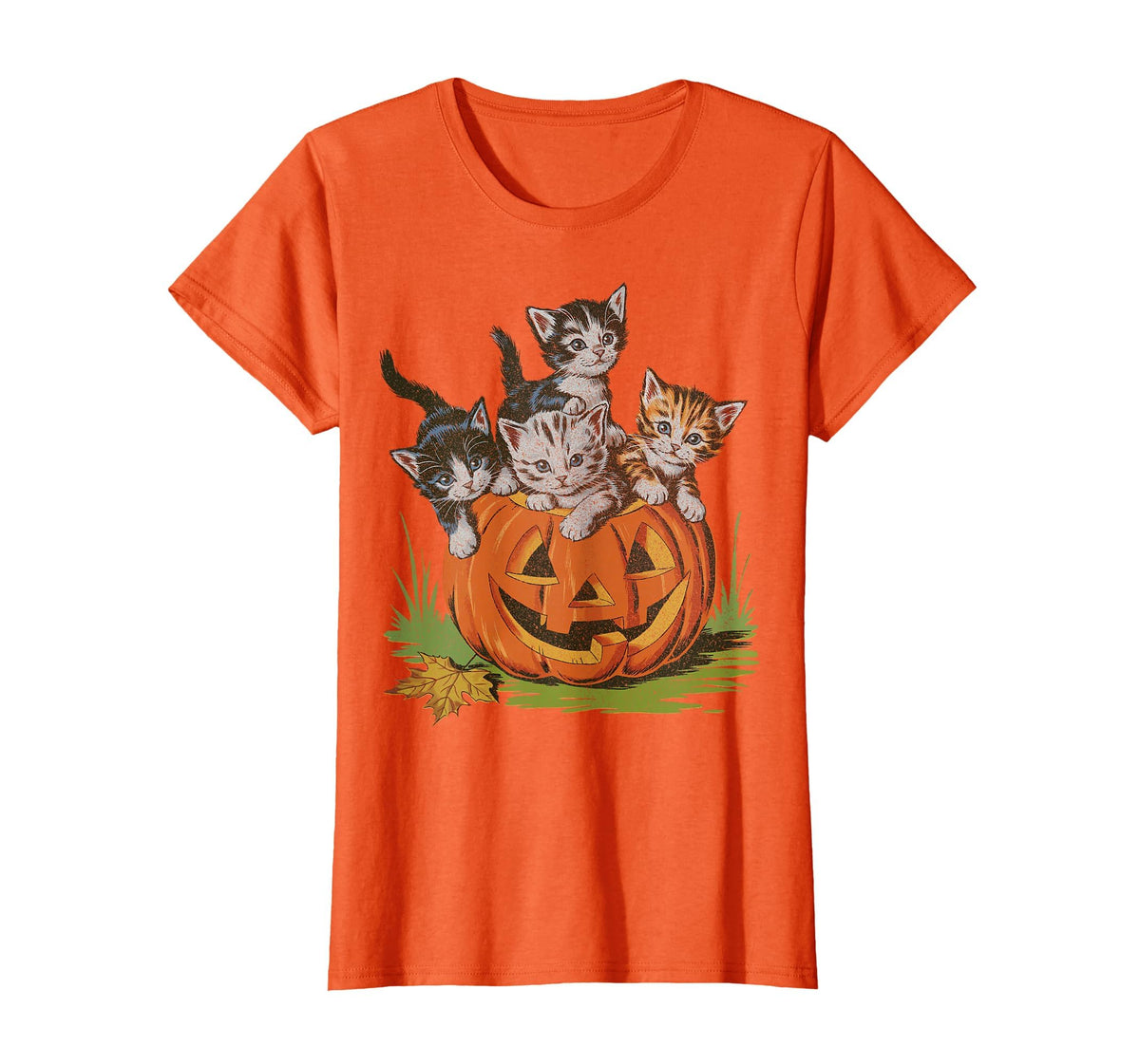 Halloween Vintage 90s Cat Pumpkin Spooky Season Men Women T-Shirt