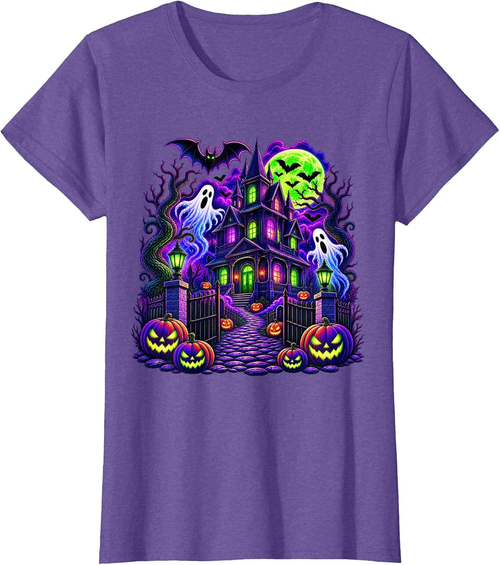 Vintage Halloween Spooky Scene Pumpkin Scary Costume Graphic T-Shirt
