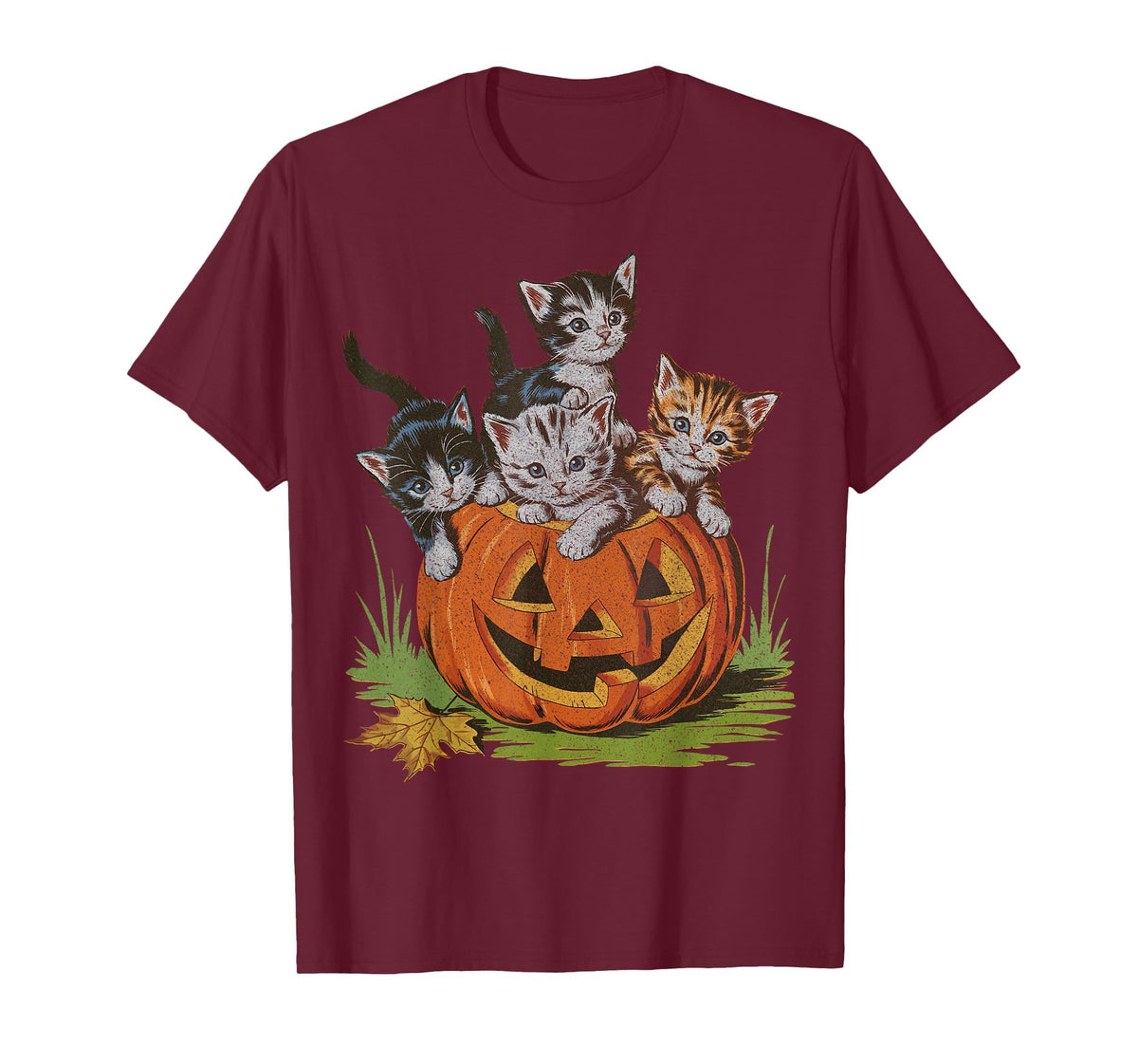Halloween Vintage 90s Cat Pumpkin Spooky Season Men Women T-Shirt