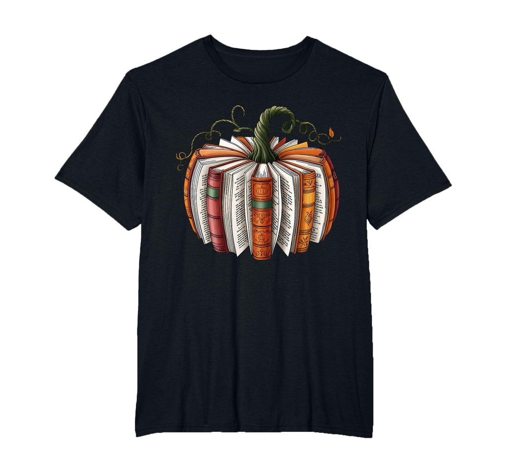 Retro Funny Fall Book Pumpkin Witch Bookworms Librarians T-Shirt