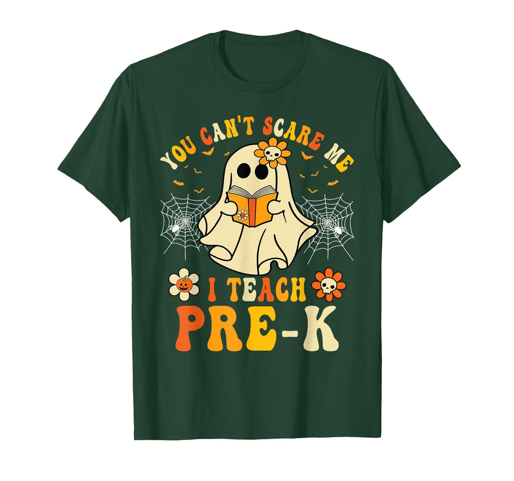 You Can't Scare Me I Teach Pre-K Halloween Teacher Ghost T-Shirt