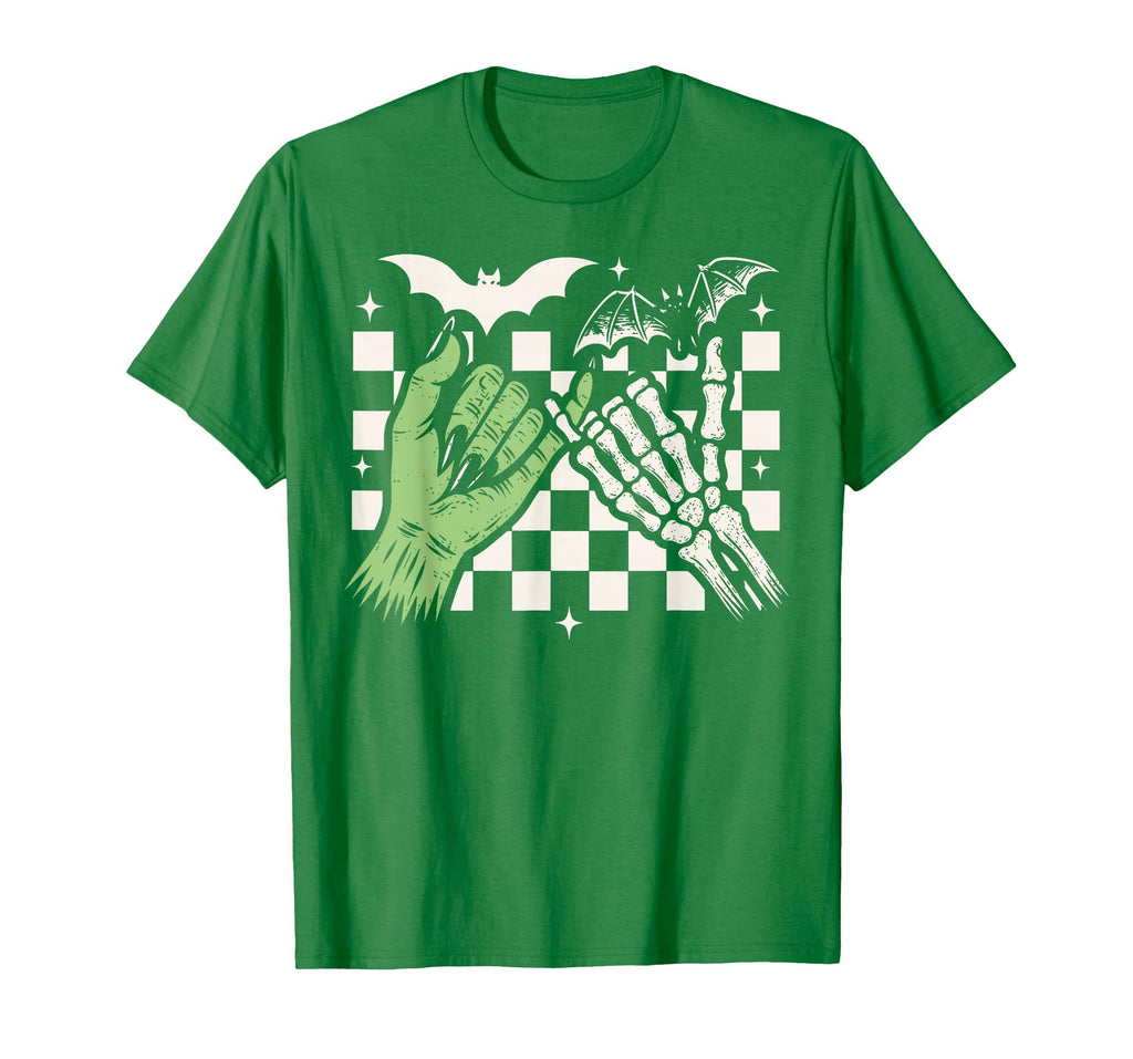 Spooky Season Halloween Vibes Pinky Promise Skeleton Bat T-Shirt