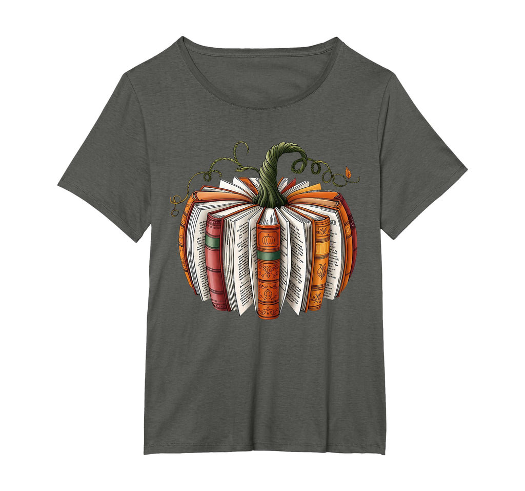 Retro Funny Fall Book Pumpkin Witch Bookworms Librarians T-Shirt