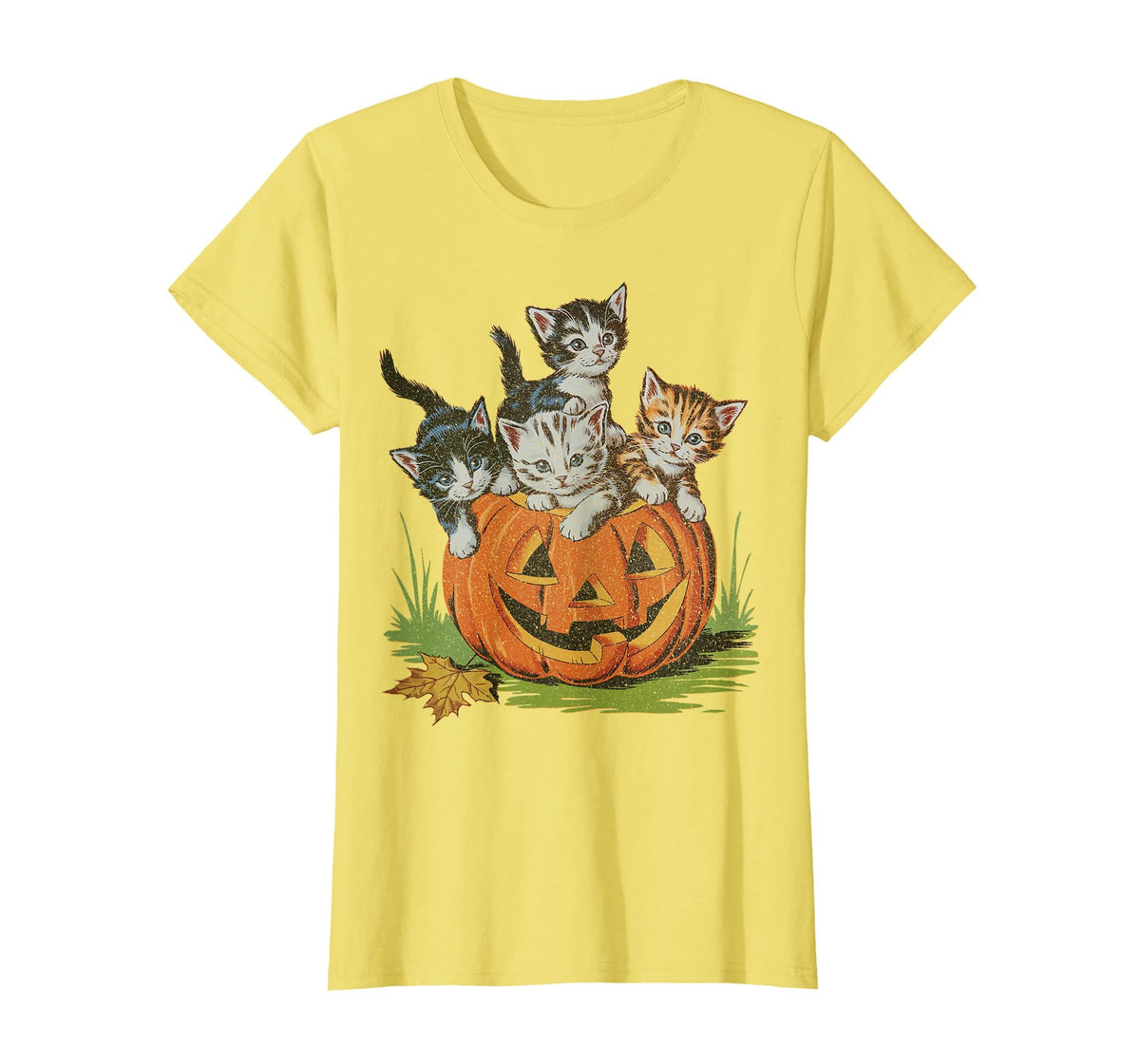 Halloween Vintage 90s Cat Pumpkin Spooky Season Men Women T-Shirt