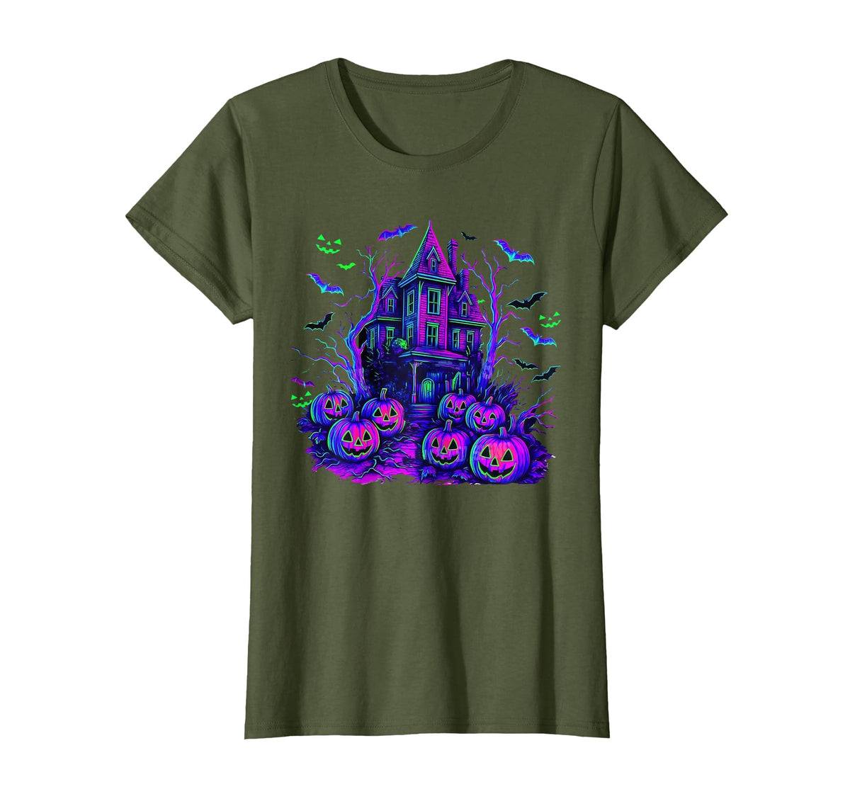 Vintage Halloween Spooky Scene Retro Pumpkin Scary Season T-Shirt