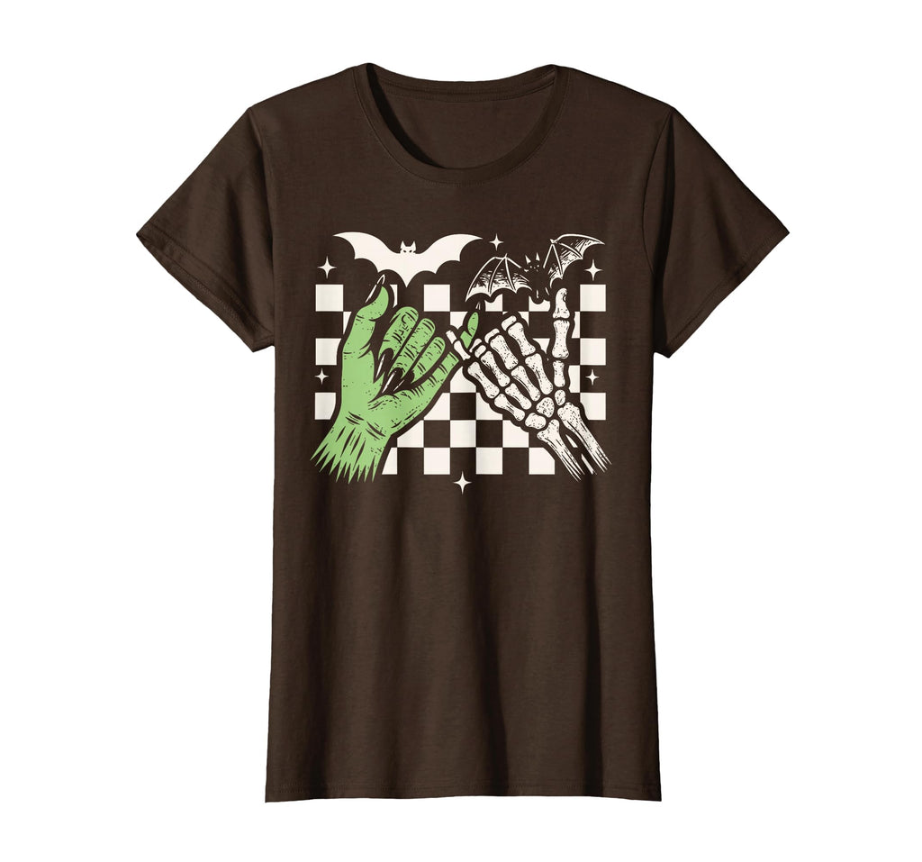 Spooky Season Halloween Vibes Pinky Promise Skeleton Bat T-Shirt
