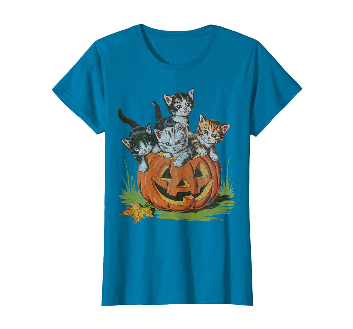 Halloween Vintage 90s Cat Pumpkin Spooky Season Men Women T-Shirt