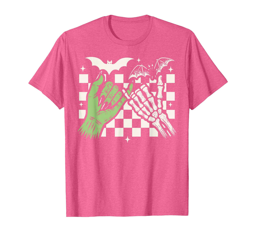 Spooky Season Halloween Vibes Pinky Promise Skeleton Bat T-Shirt