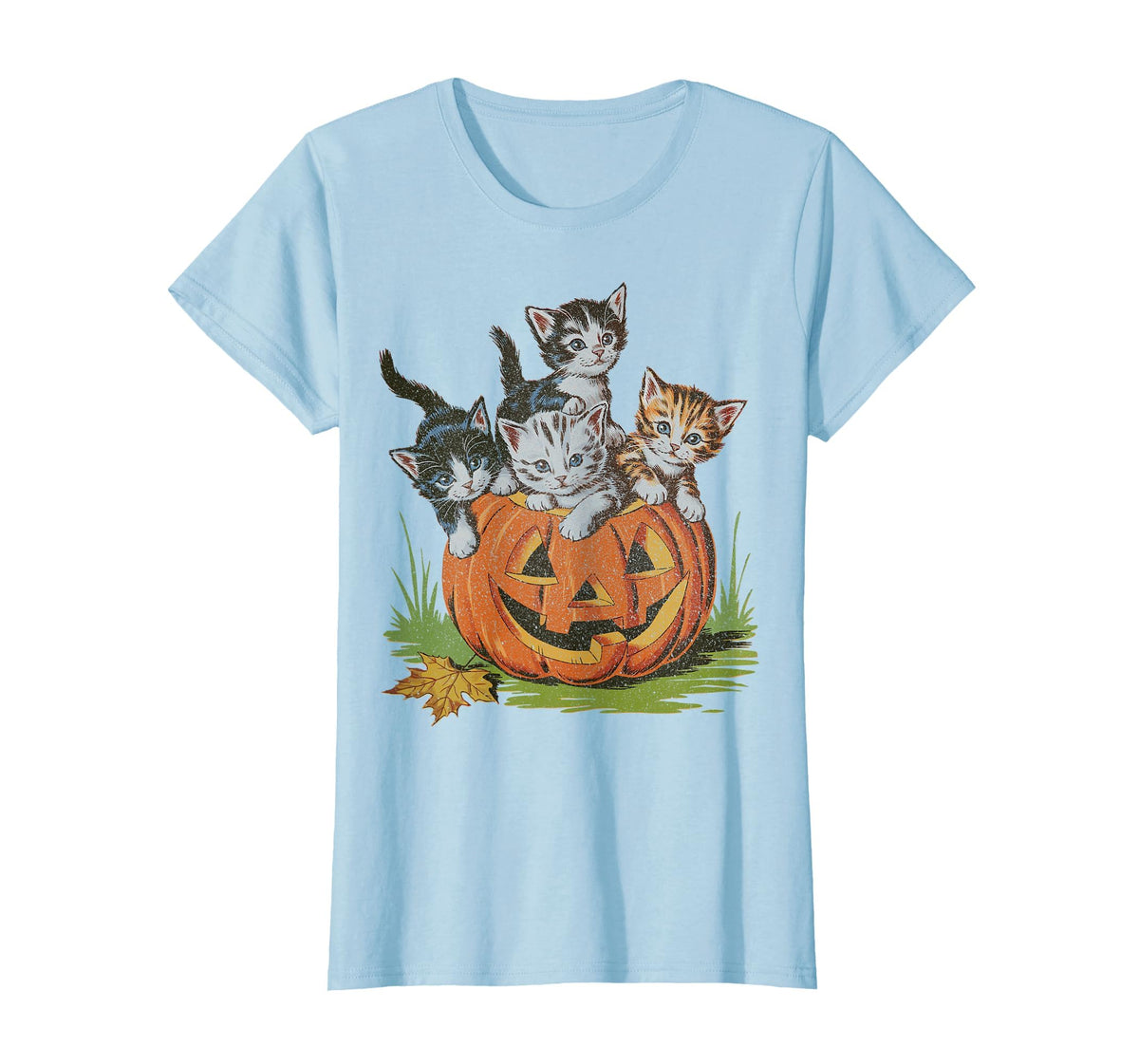 Halloween Vintage 90s Cat Pumpkin Spooky Season Men Women T-Shirt