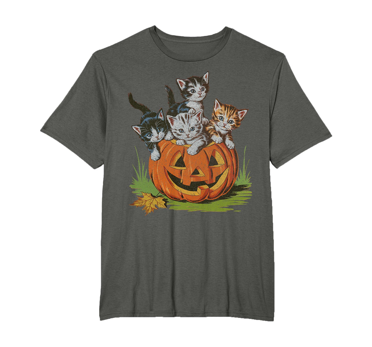 Halloween Vintage 90s Cat Pumpkin Spooky Season Men Women T-Shirt