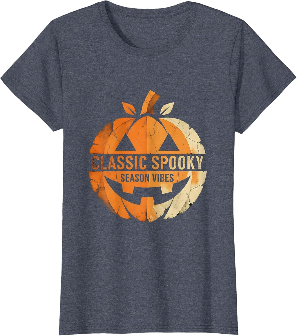 Classic Spooky Season Vibes Vintage Halloween Design T-Shirt