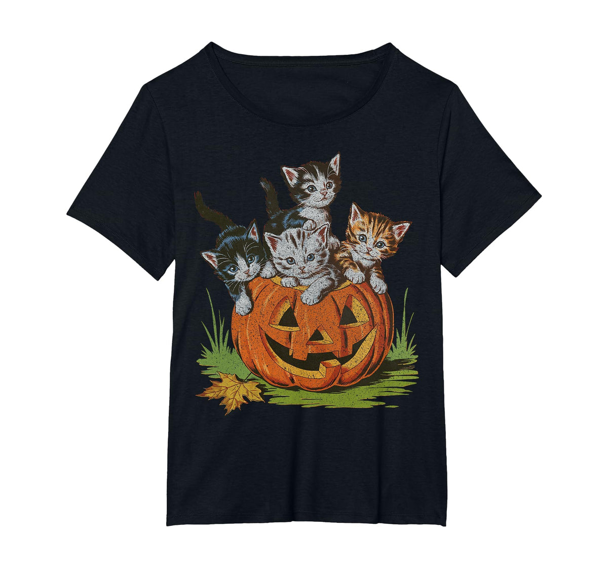 Halloween Vintage 90s Cat Pumpkin Spooky Season Men Women T-Shirt