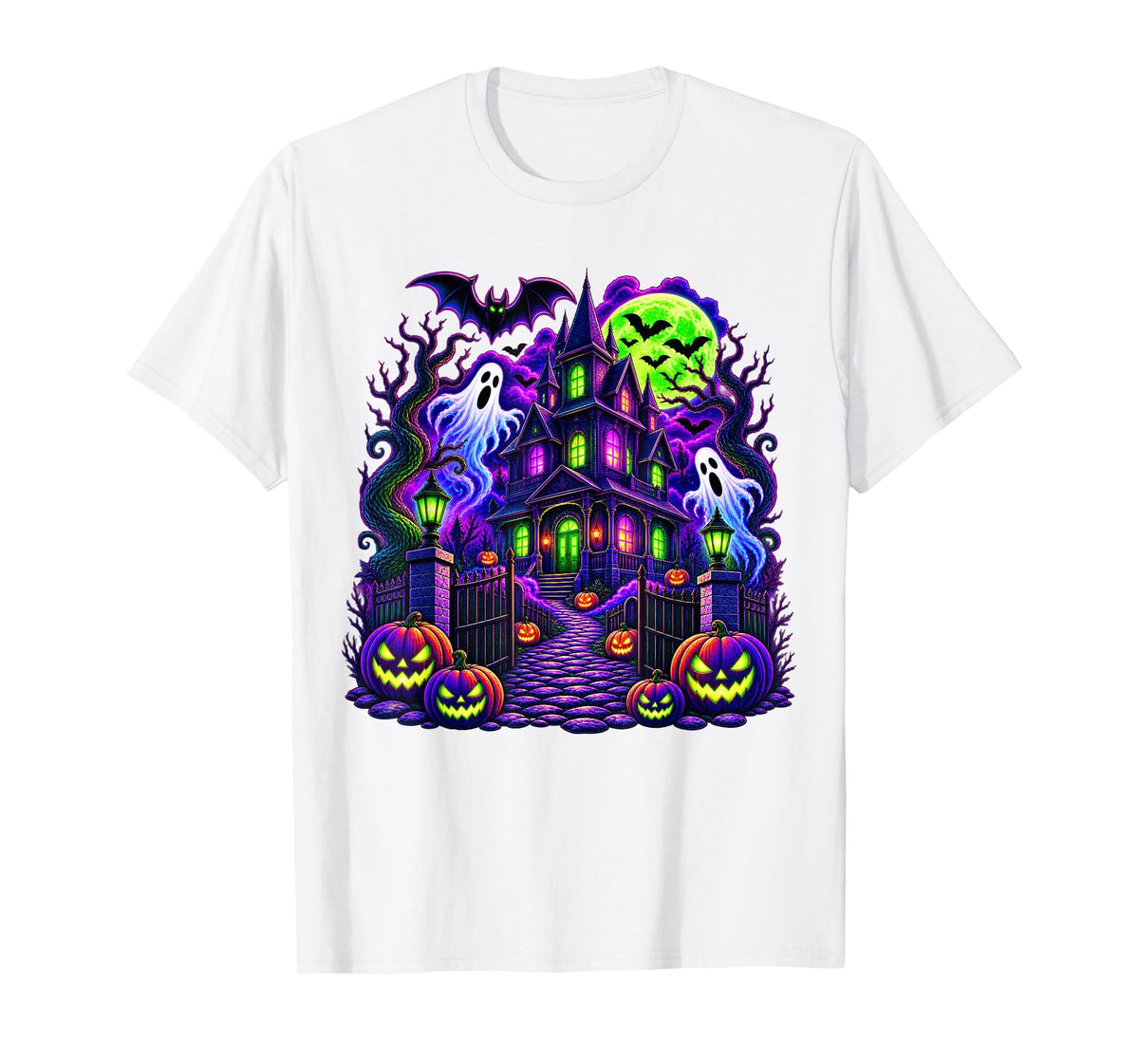 Vintage Halloween Spooky Scene Pumpkin Scary Costume Graphic T-Shirt