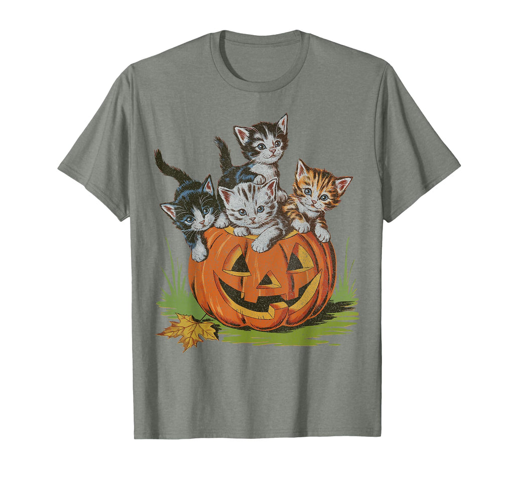 Halloween Vintage 90s Cat Pumpkin Spooky Season Men Women T-Shirt