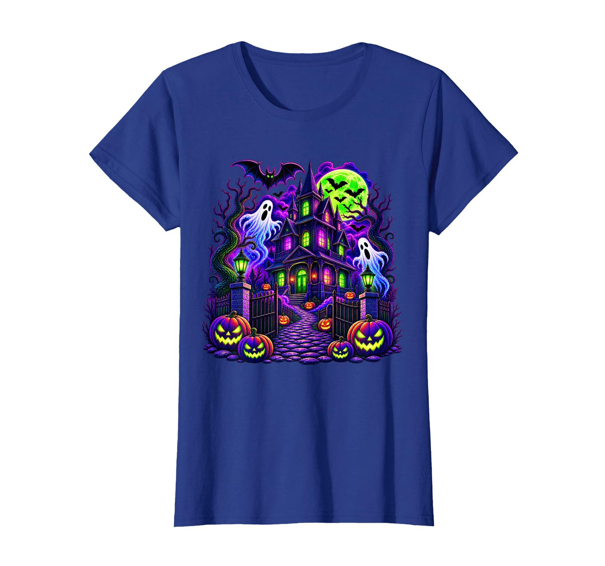 Vintage Halloween Spooky Scene Pumpkin Scary Costume Graphic T-Shirt