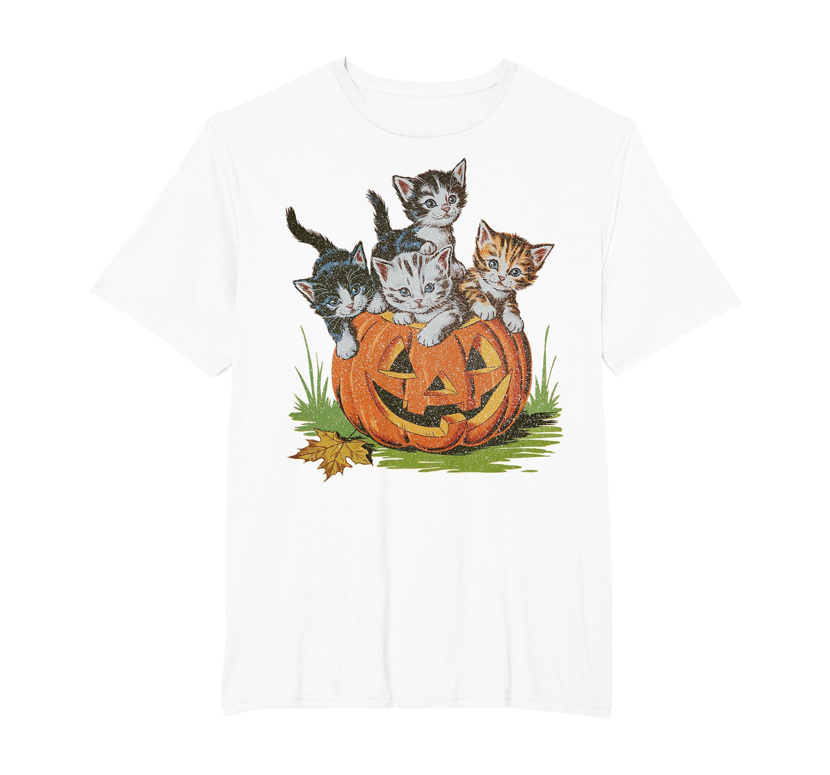 Halloween Vintage 90s Cat Pumpkin Spooky Season Men Women T-Shirt
