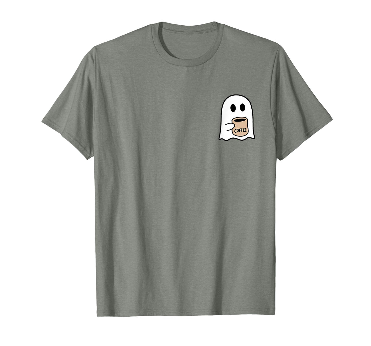 Ghost Drinking Coffee Funny Halloween Costume Coffee Lover T-Shirt