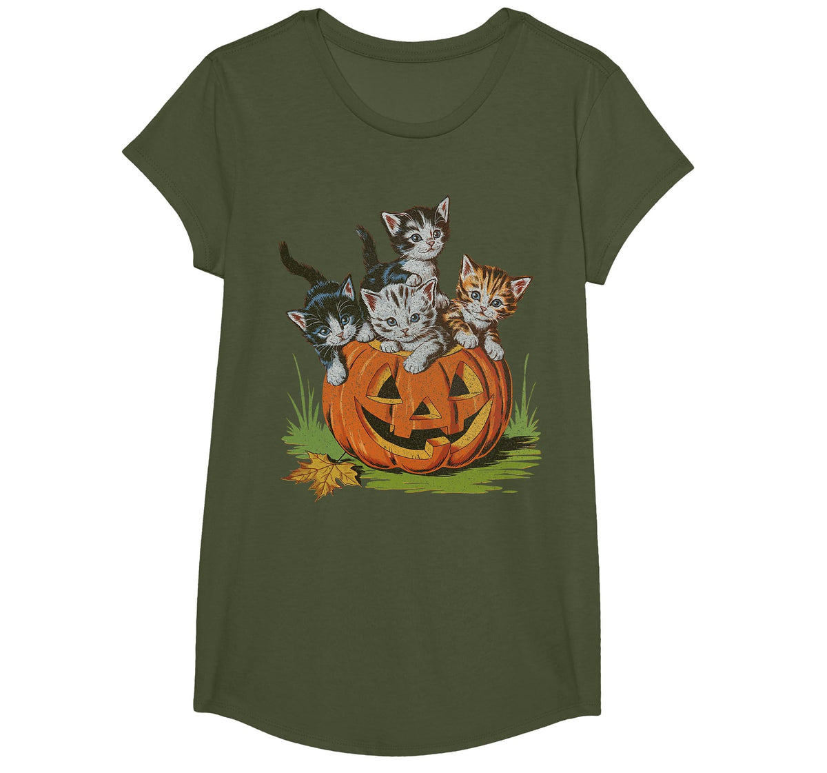 Halloween Vintage 90s Cat Pumpkin Spooky Season Men Women T-Shirt